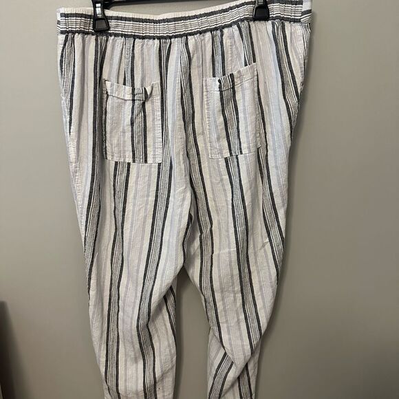 Striped Linen Pants Large with pockets‎ - Picture 2 of 6